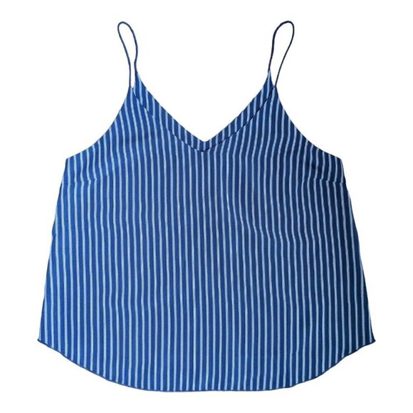 Forever 21 Navy Blue V-Neck Tank Top, Orange/White Stripes, Spaghetti  Straps - Picture 2 of 6